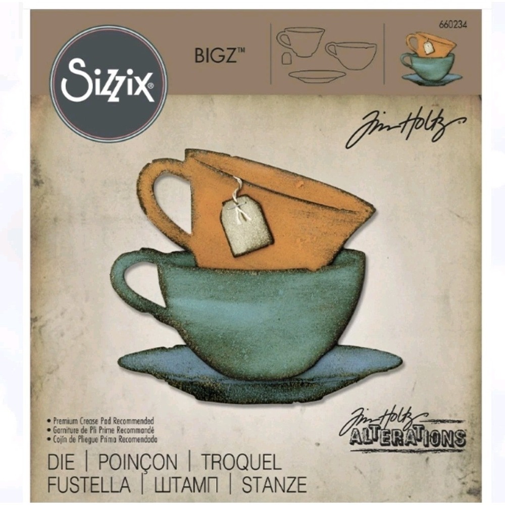 Sizzix Alterations Bigz Die Tim Holtz Tea Time 660234 Missing Cover Paper